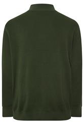 BadRhino Big & Tall Dark Green Milano Quarter Zip Jumper | BadRhino 6