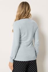 LTS Tall Women's Grey Fine Knit V-Neck Jumper | Long Tall Sally 2