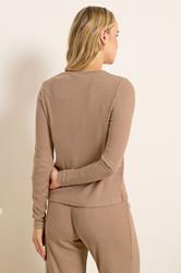 LTS Tall Women's Camel Brown Ribbed Cardigan | Long Tall Sally 3