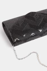 Black Sequin Chevron Clutch Bag | Yours Clothing 7