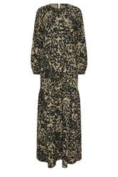 LTS Tall Women's Black Abstract Tie Waist Maxi Dress | Long Tall Sally 1