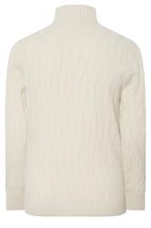 BadRhino Big & Tall Marshmallow Cream Cable Knit Quarter Zip Jumper | BadRhino 6