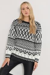 LTS Tall Black & White Fairisle Jumper | Long Tall Sally 1
