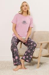 LTS Tall Women's Pink 'Weekend Dreaming' Slogan Pyjama Set | Long Tall Sally 2