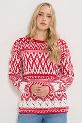LTS Tall Red & White Fairisle Jumper | Long Tall Sally 1