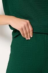 LTS Tall Women's Forest Green Textured Wide Leg Trousers | Long Tall Sally 4