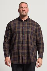 BEN SHERMAN Big & Tall Navy Blue Check Shirt | BadRhino 1