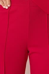 LTS Tall Women's Set Bright Red Textured Waistcoat & Wide Leg Trousers | Long Tall Sally 2