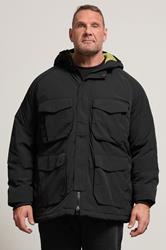 LYLE & SCOTT Big & Tall Black Tactical Parka Coat | BadRhino 1