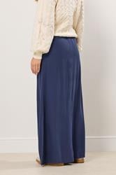 LTS Tall Navy Blue Acid Wash Side Split Maxi Skirt | Long Tall Sally 3