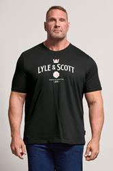 LYLE & SCOTT Big & Tall Black Cheers To Tradition Graphic T-Shirt | BadRhino 1