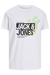 JACK & JONES Big & Tall White Contrast Logo Print T-Shirt