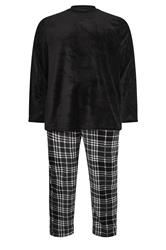 BadRhino Big & Tall Black Check Fleece Lounge Set | BadRhino 1