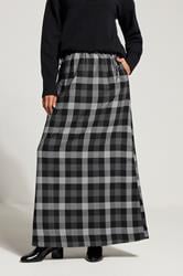 LTS Tall Black Cotton Check Side Tie Maxi Skirt | Long Tall Sally 2