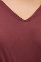 LTS PREMIUM Tall Burgundy Red Long Sleeve V-Neck Top | Long Tall Sally 4
