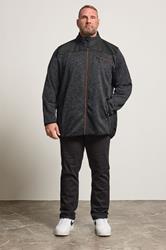 Kam Big & Tall Black Twisted Marl Fleece Jacket | BadRhino 2