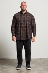 BEN SHERMAN Big & Tall Navy Blue Check Shirt | BadRhino 2