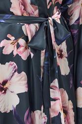 LTS Tall Grey Floral Maxi Satin Robe | Long Tall Sally 4
