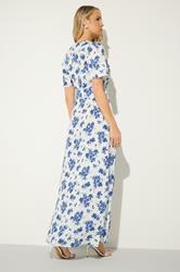 LTS Tall Women's White Floral Satin Maxi Dress | Long Tall Sally 2