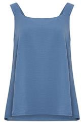 LTS Tall Women's Denim Blue Linen Look Vest Top | Long Tall Sally 6