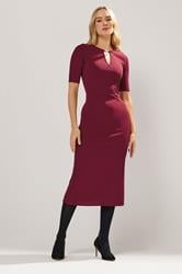 LTS Tall Red Keyhole Midi Dress | Long Tall Sally 1