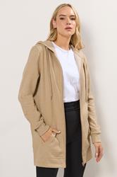 LTS Tall Women's Natural Brown Cotton Longline Hoodie | Long Tall Sally 1