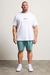 JACK & JONES Big & Tall Mineral Blue Jogger Sweat Shorts | BadRhino 1