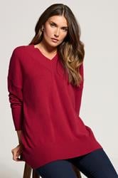 LTS Tall Red Wool V-Neck Jumper | Long Tall Sally 1