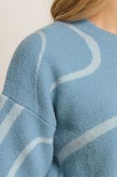 LTS Tall Light Blue Abstract Knitted Jumper | Long Tall Sally 4