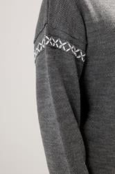 LTS Tall Grey Cross Stitch Knitted Jumper | Long Tall Sally 4