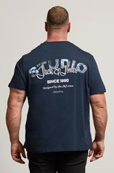 JACK & JONES Big & Tall Sky Captain Blue Back Print T-Shirt | BadRhino 3