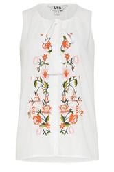 LTS Tall Women's White Floral Embroidered Vest Top | Long Tall Sally 6