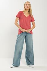 LTS Tall 2 PACK Coral Orange & Khaki Green Stripe T-Shirts | Long Tall Sally 4