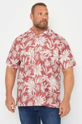 ESPIONAGE Big & Tall Orange Leaf Print Shirt | BadRhino 1