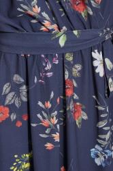 LTS Tall Women's Navy Blue Floral Wrap Dress | Long Tall Sally 5
