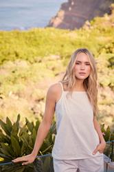 LTS Tall Women's Camel Brown Stripe Vest Top | Long Tall Sally 1