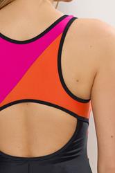 LTS Tall Womens Black & Pink Contrast Swimsuit | Long Tall Sally 4