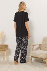 LTS Tall Women's Black Celestial Print Pyjama Set | Long Tall Sally 3