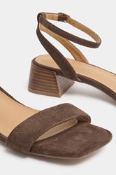 LTS Chocolate Brown Strap Block Heel In Standard Fit | Long Tall Sally 5