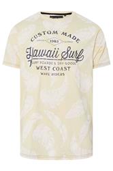KAM Big & Tall Stone Brown 'Hawaii Surf' Leaf Print T-Shirt | BadRhino 3