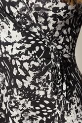 LTS Tall Black Abstract Animal Wrap Maxi Dress | Long Tall Sally 4