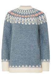 LTS Tall Blue Fairisle Knitted Jumper | Long Tall Sally 5
