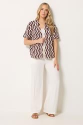 LTS Tall Women's Burgundy Red Wavy Print Shirt | Long Tall Sally 2