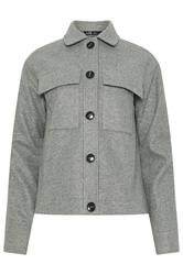 LTS Tall Grey Brushed Button Trucker Jacket | Long Tall Sally 2