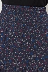 LTS Tall Navy Blue Floral Border Tiered Maxi Skirt | Long Tall Sally 4