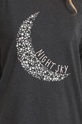 LTS Tall Grey 'Night Sky' Slogan Wide Leg Pyjama Set | Long Tall Sally 4