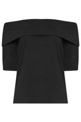 LTS Tall Women's Black Short Sleeve Bardot Top | Long Tall Sally 5