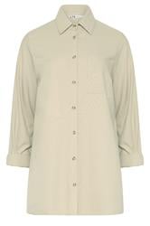 LTS Tall Natural Brown Linen Long Sleeve Shirt