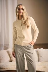 LTS PREMIUM Tall Natural Brown Button Down Cardigan | Long Tall Sally 1