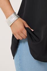 Silver Tone Statement Stretch Bracelet | Yours Clothing 1